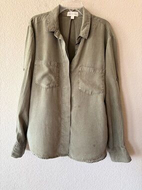 Cloth & Stone Anthropologie Women’s Chambray Beach Pocket Shirt Button Down Top